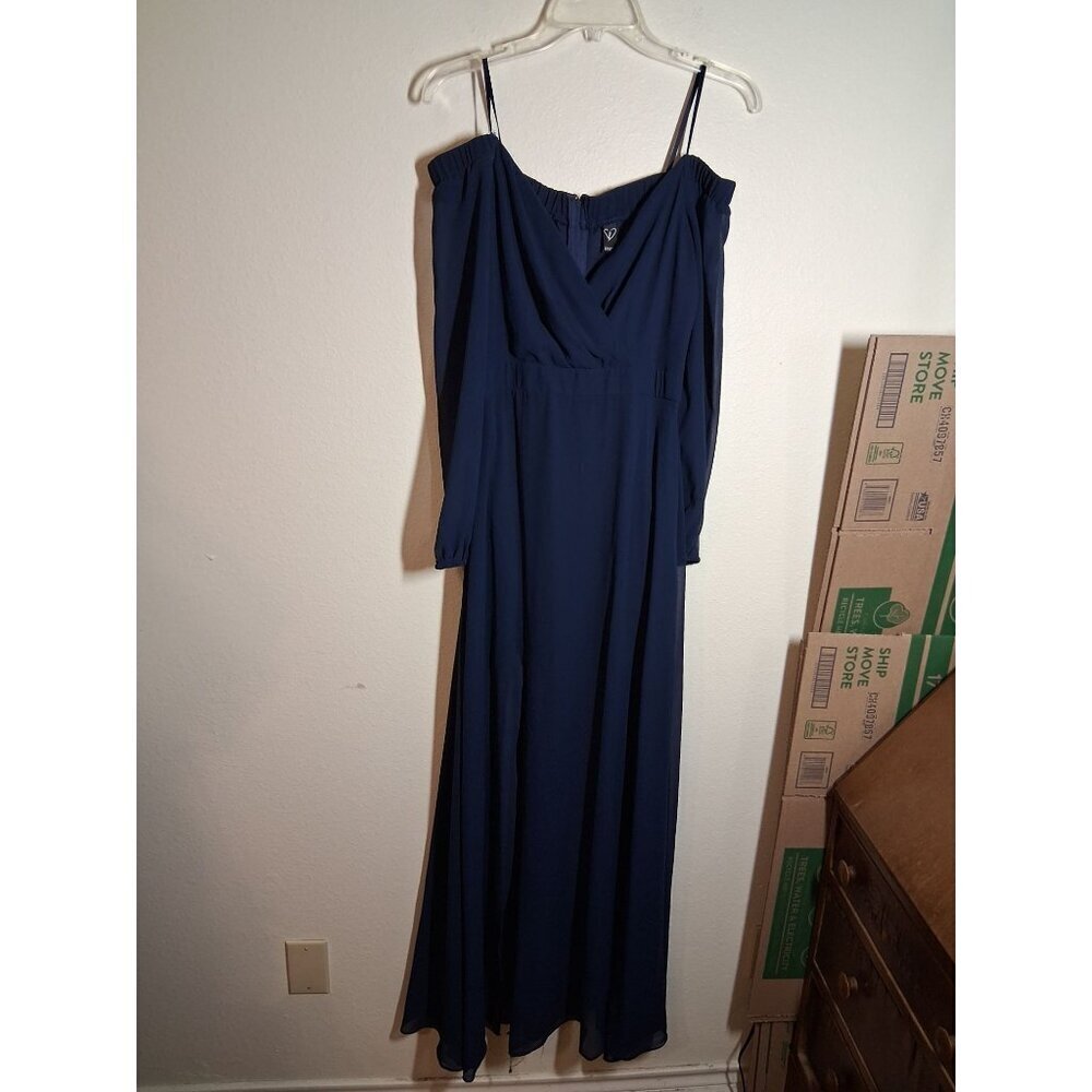 Windsor Off Shoulder Lined Sheer Boho Dress Formal Floor Length Y2K Size Medium
